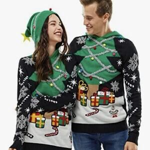 You Look Ugly Today Unisex Hooded Ugly Christmas Sweater Size M Novelty Party
